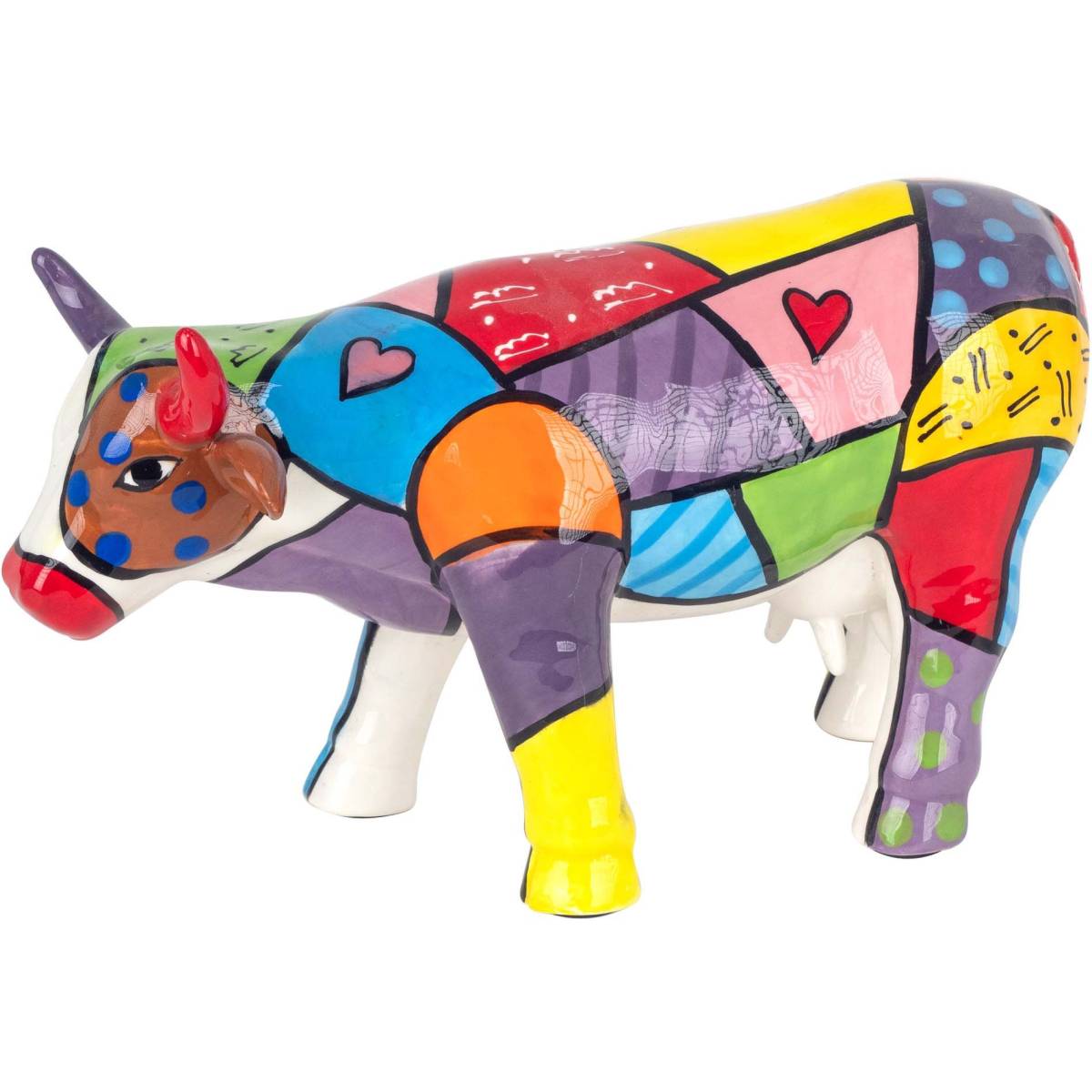 Origen - Vache en dolomite peinture multicolore - Image 1