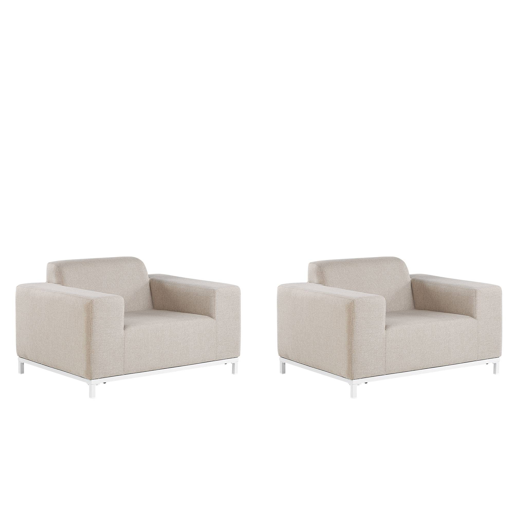 Beliani - Fauteuil Tissu Beige ROVIGO - Beliani - Image 2
