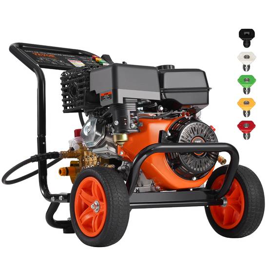 VEVOR Nettoyeur Haute Pression Essence 4400 PSI 15 L/min, Pompe Cuivre, 5 Buses, pour Voitures. - Image 1