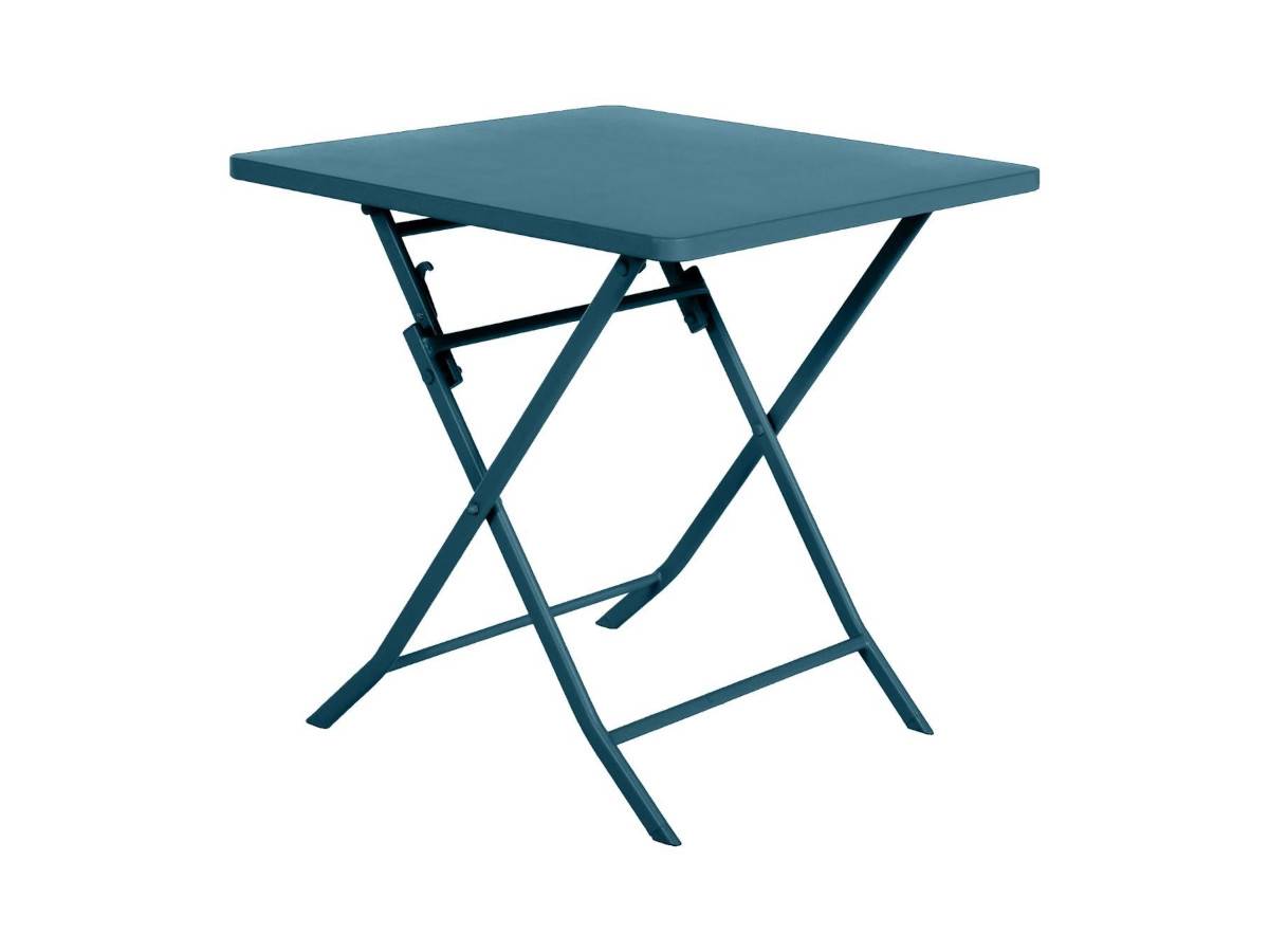Hesperide - Salon de jardin carré en métal Greensboro 70 x 70 cm Bleu Canard avec 2 chaises - Hespéride - Image 4