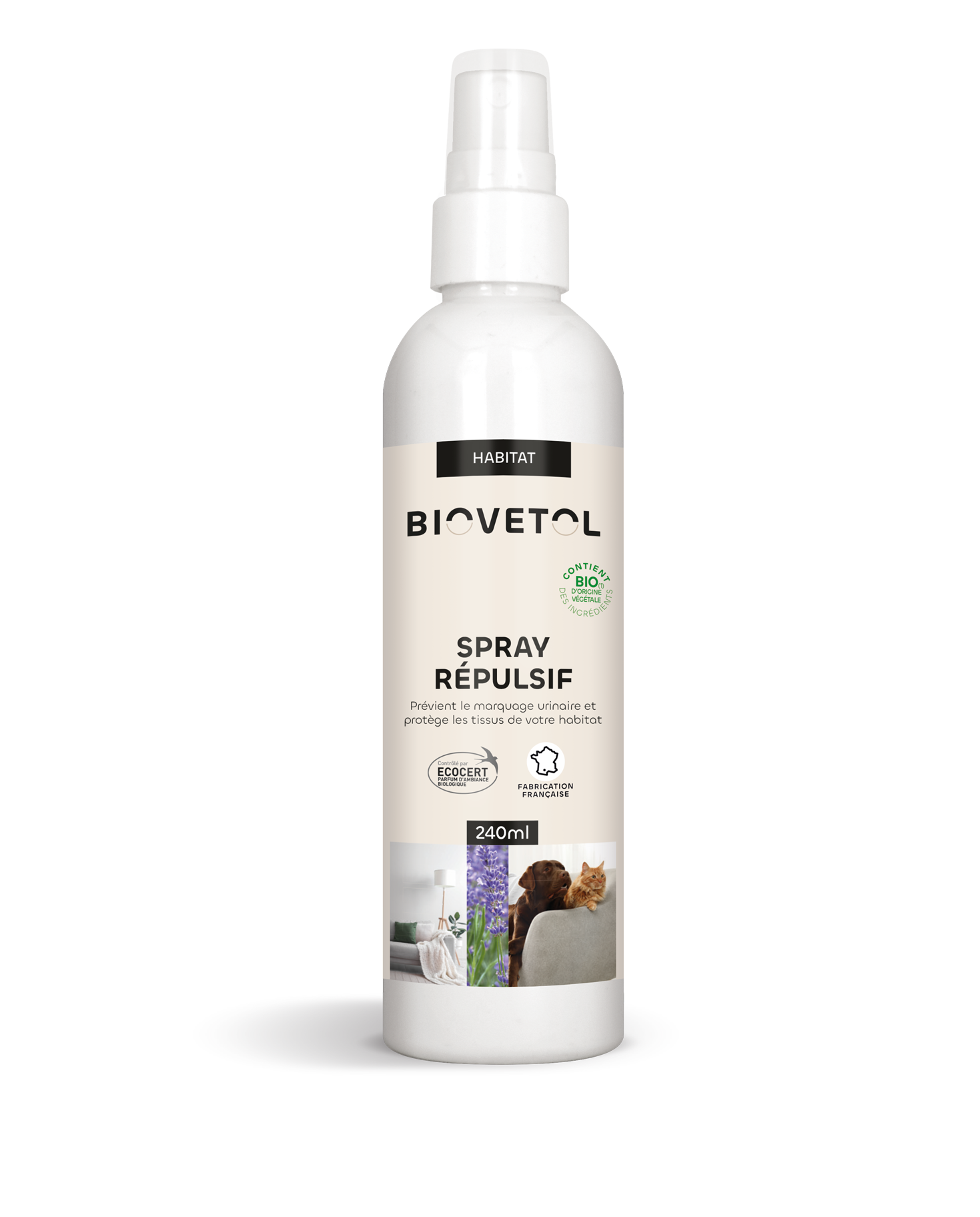 Biovetol - Spray Répulsif Chien et Chat Bio - 240ml - Image 1