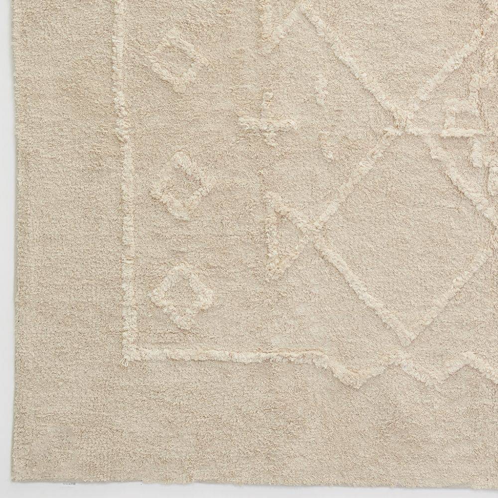 Aubry Gaspard - Tapis en coton tufté écru motifs ethniques 140 x 200 cm - Image 2
