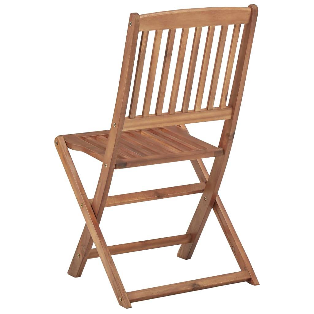 Chaises pliables jardin Bois d'acacia avec coussins gris 48.5 x 57 x 91 cm - PANGIVO - Image 7