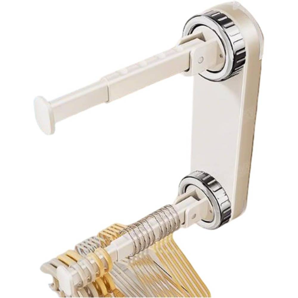 Étendoir à linge-Organisateur de cintres double couche – Fixation par ventouse – Capacité 20+ cintres – Pour buanderie et placard – Living123
