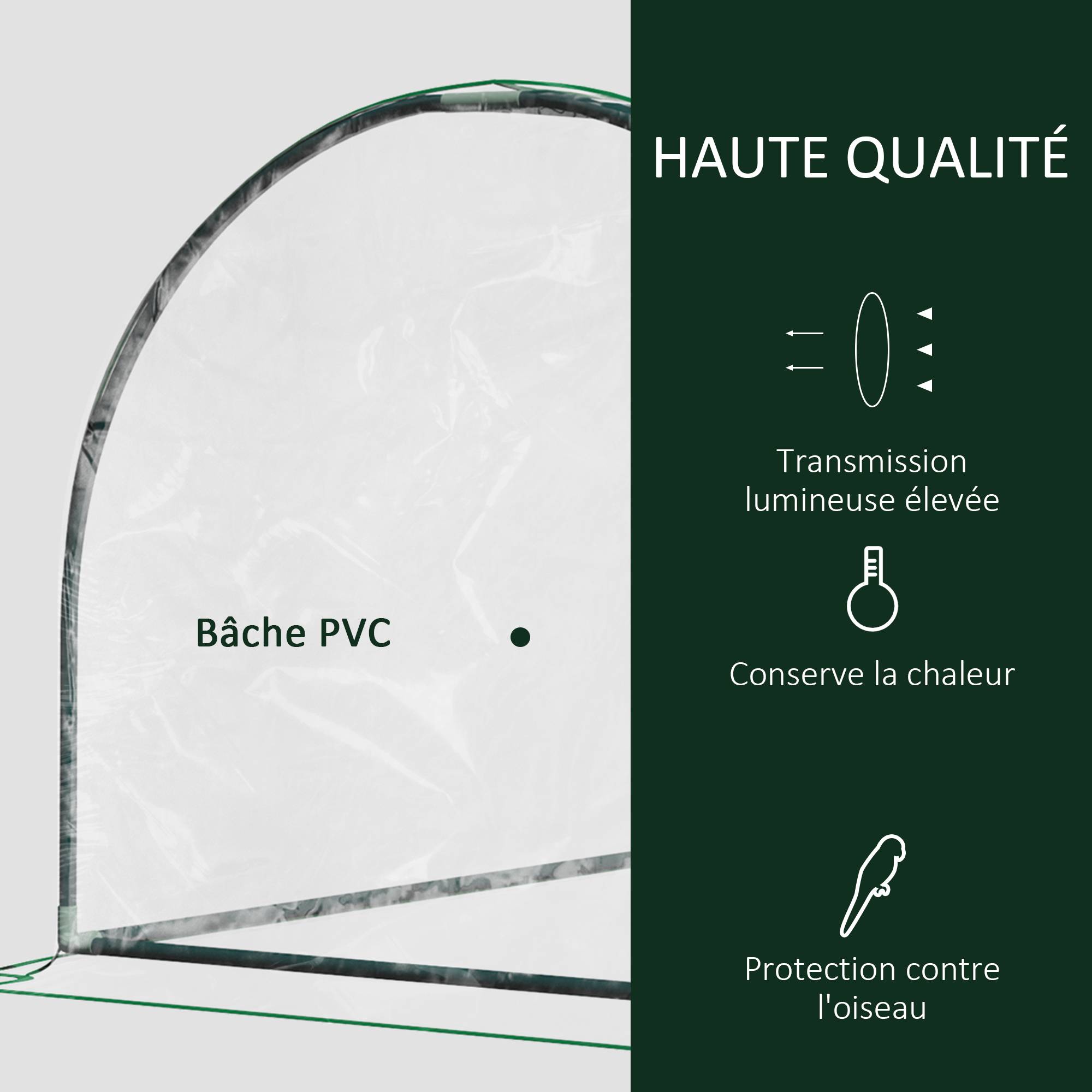 Mini serre de jardin Plastique pour légumes et tomates Bouclier climatique 200x100cm - ComfortXL Outdoor Living - Image 6