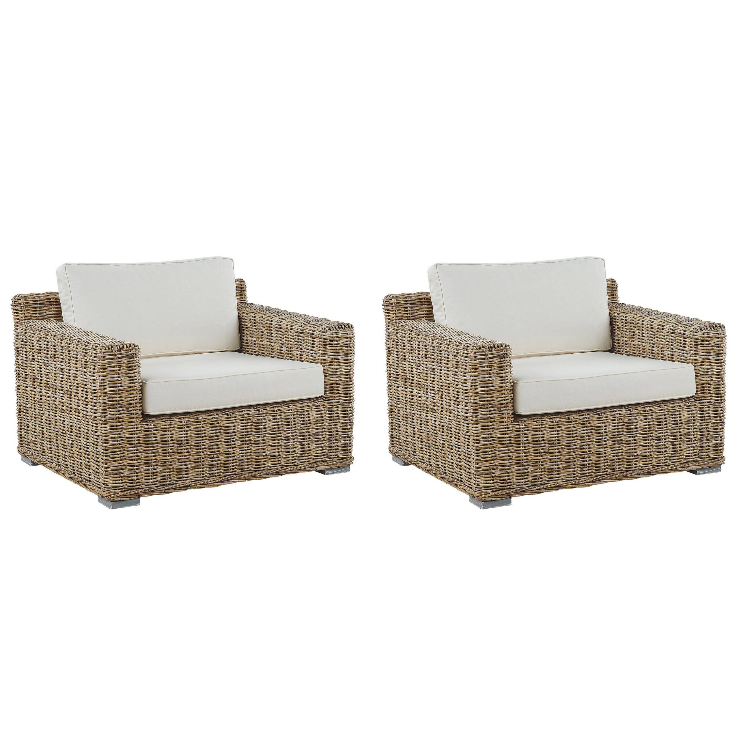 Fauteuil Rotin Marron clair ARDEA - Beliani - Image 1