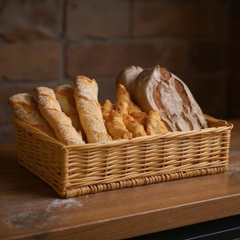 Aubry Gaspard - Manne en osier naturel avec passe-main Panier 40 x 28 cm - Image 3