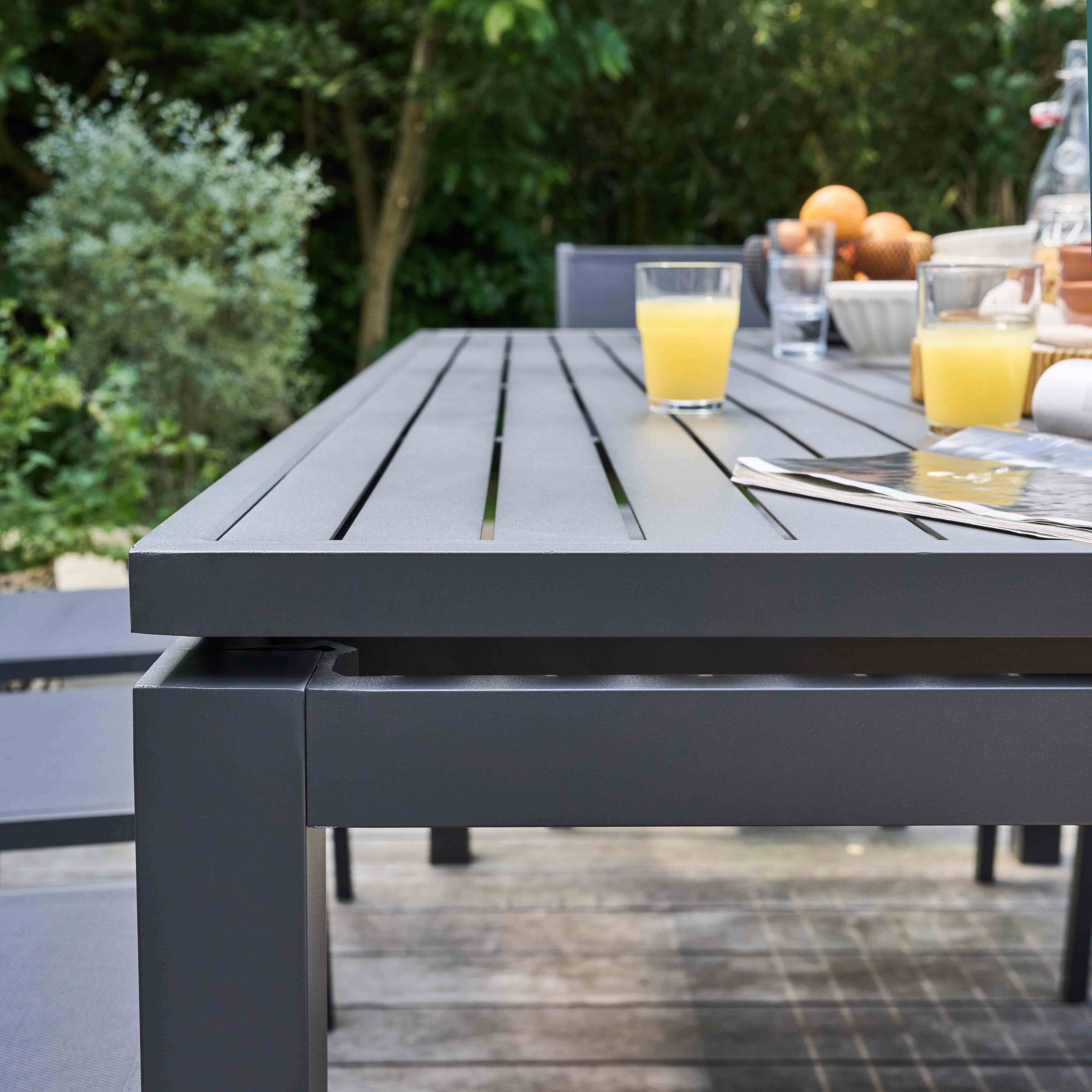Oviala - Table de jardin extensible en aluminium gris 8 à 10 places 240 cm Galilée - Oviala - Image 6