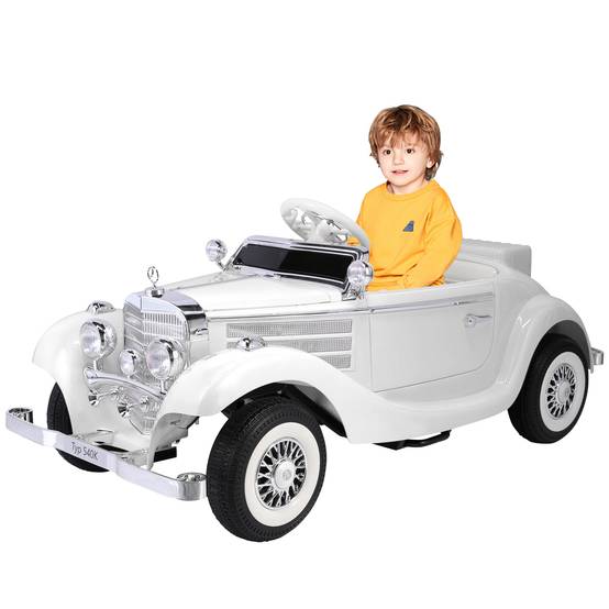 0 - Voiture électrique pour enfants Mercedes Benz Vintage Retro Classic 12 V - Blanc - Image 1
