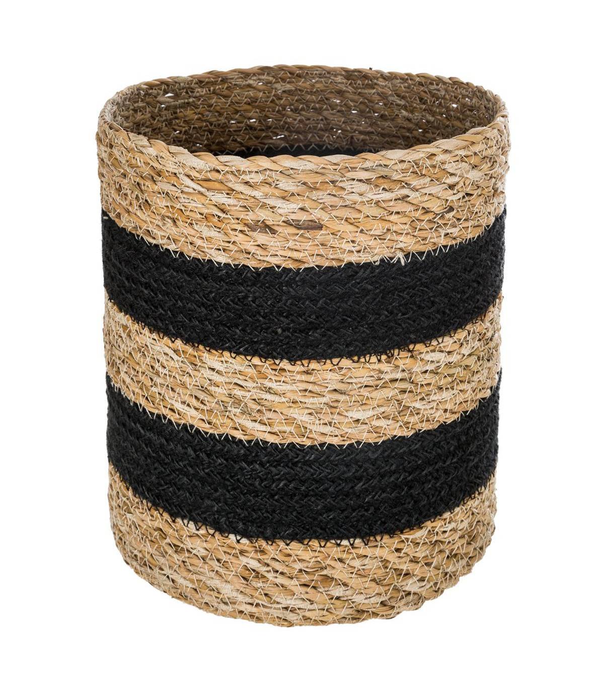 Set de 4 Paniers de rangement en Jute et Seagrass noir  et naturel - Image 2