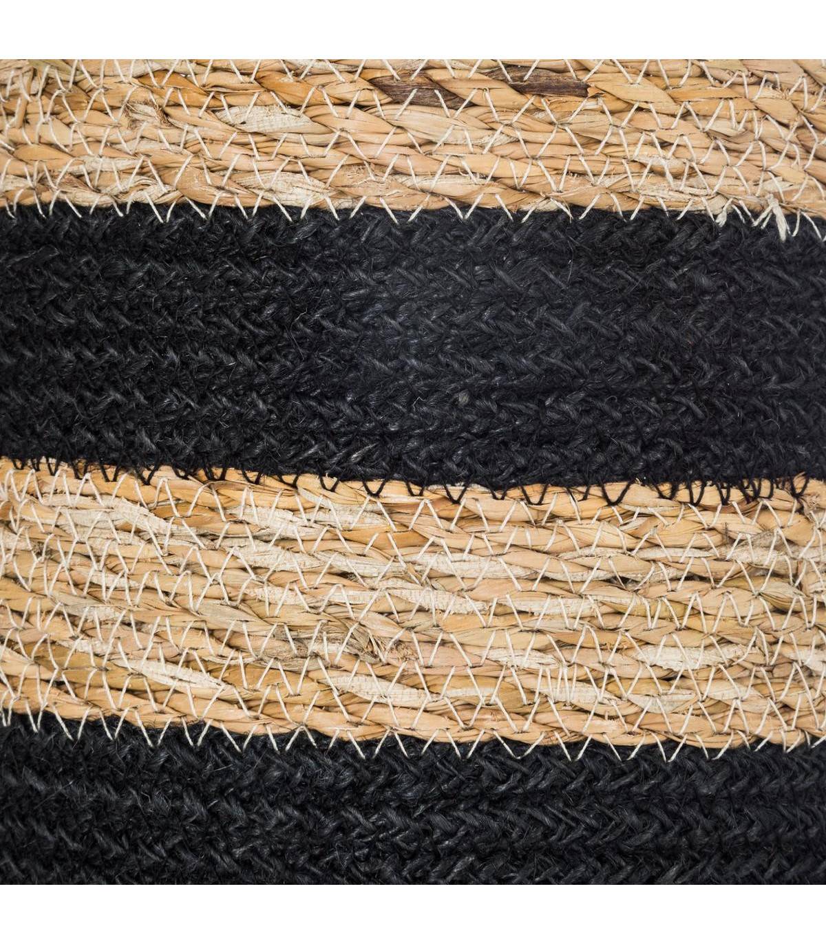 Set de 4 Paniers de rangement en Jute et Seagrass noir  et naturel - Image 3