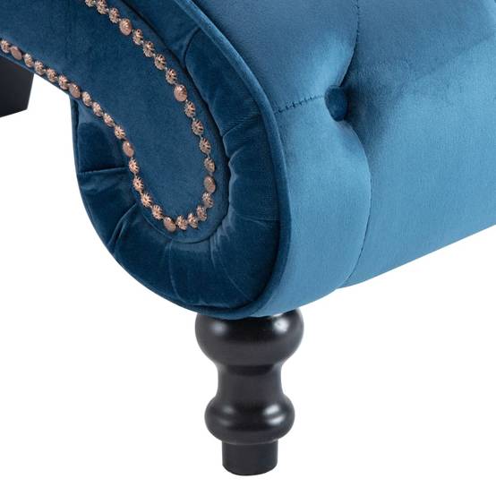 Maison Chic - Chaise longue | Transat | Bain de soleil Bleu Velours - Image 6
