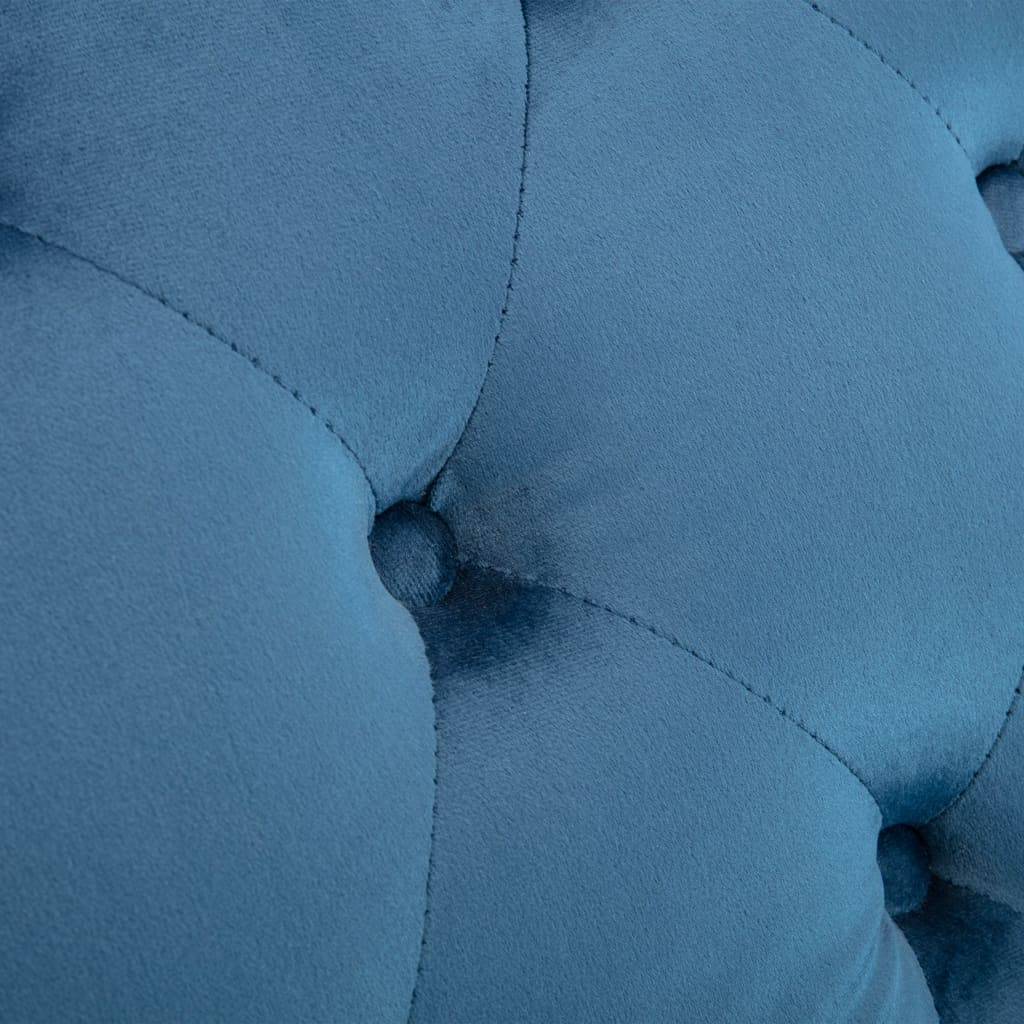 Maison Chic - Chaise longue | Transat | Bain de soleil Bleu Velours - Image 7
