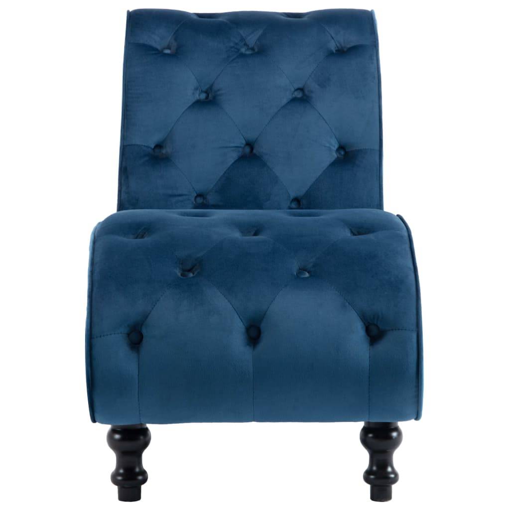 Maison Chic - Chaise longue | Transat | Bain de soleil Bleu Velours - Image 3