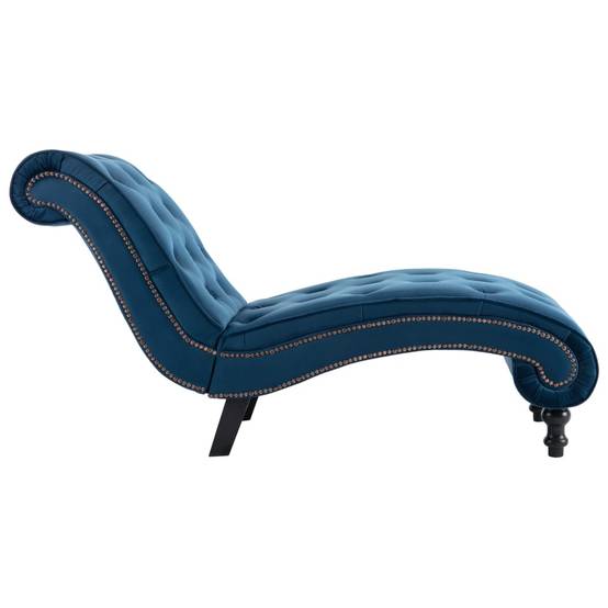 Maison Chic - Chaise longue | Transat | Bain de soleil Bleu Velours - Image 4