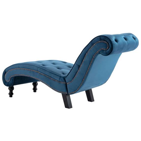 Maison Chic - Chaise longue | Transat | Bain de soleil Bleu Velours - Image 5