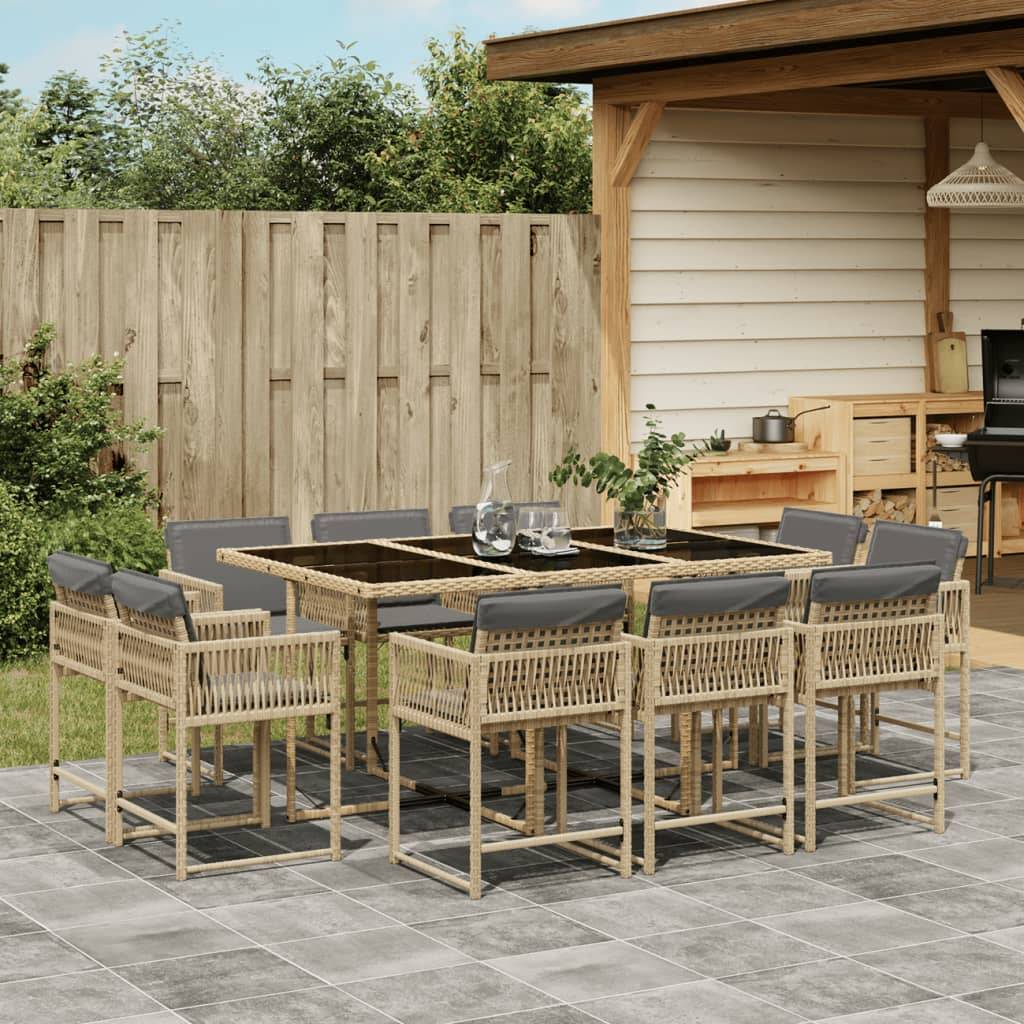 Vidaxl - Ensemble à manger de jardin et coussins 11 pcs mélange beige vidaXL 3211572 - Image 1