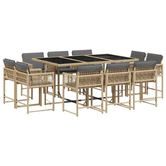 Vidaxl - Ensemble à manger de jardin et coussins 11 pcs mélange beige vidaXL 3211572 - Image 2