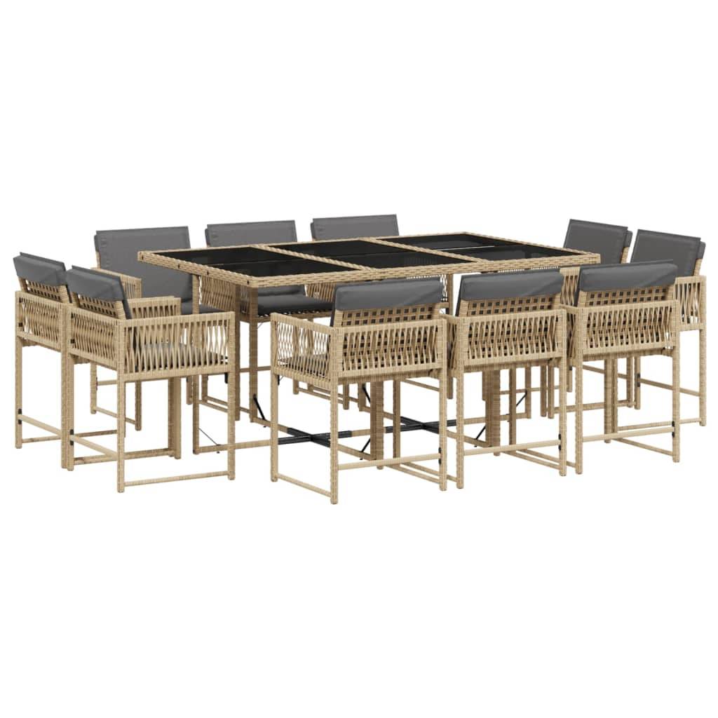 Vidaxl - Ensemble à manger de jardin et coussins 11 pcs mélange beige vidaXL 3211572 - Image 2