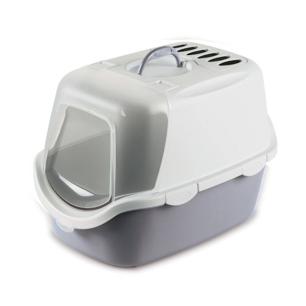 animallparadise - Maison de toilette Cathy Easy clean gris pierre 40 x 56 x 40 cm pour chat - Image 1