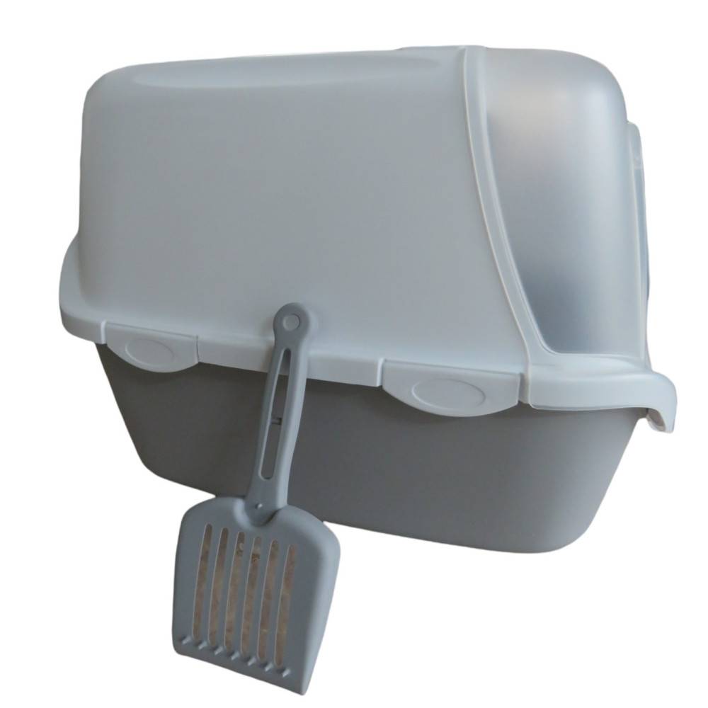 animallparadise - Maison de toilette Cathy Easy clean gris pierre 40 x 56 x 40 cm pour chat - Image 3