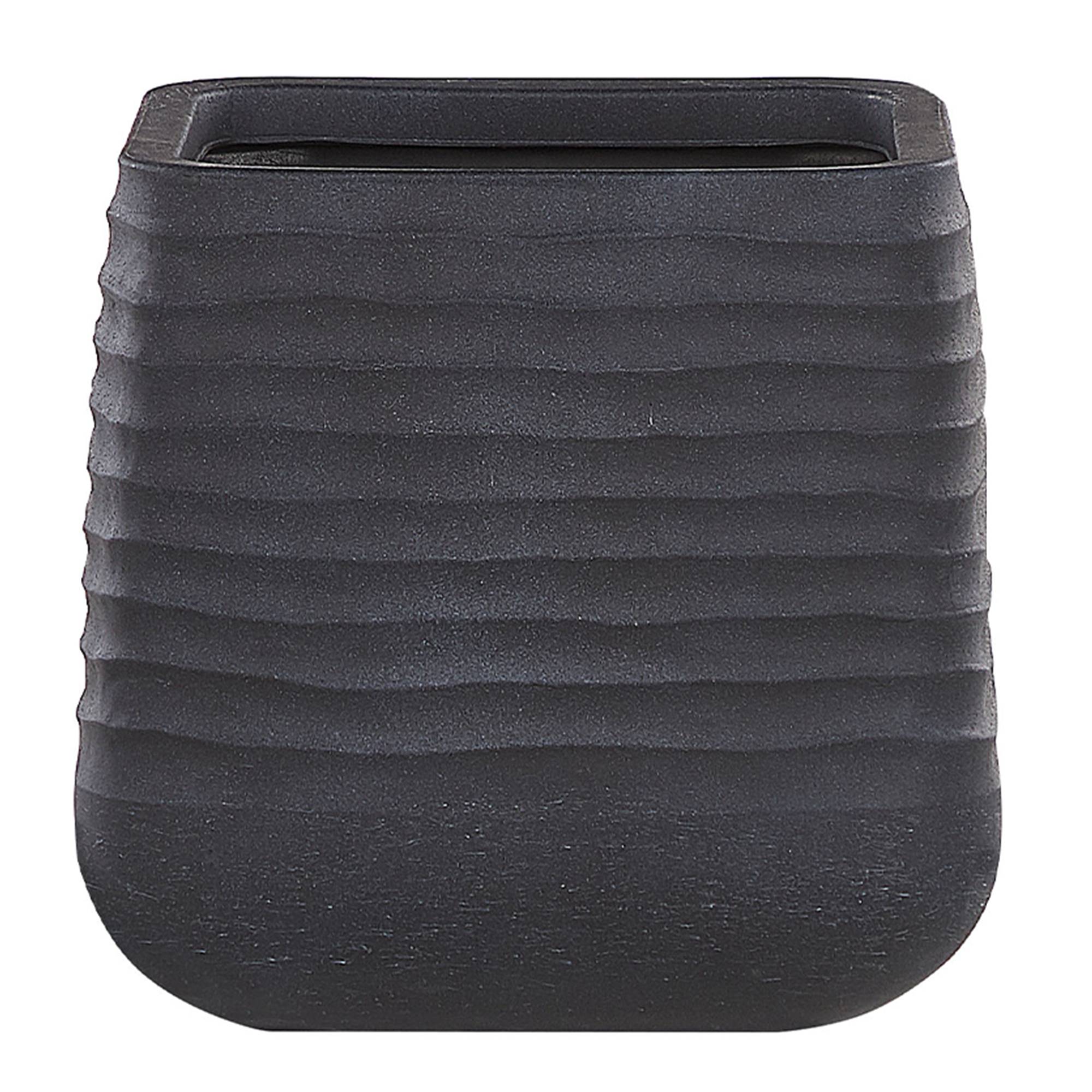 Beliani - Pot de Fleurs Cache-pot Carré 38x38 cm Noir Matières Résistantes Idéal pour Intérieur et Extérieur au Style Moderne et Scandinave Beliani - Image 1