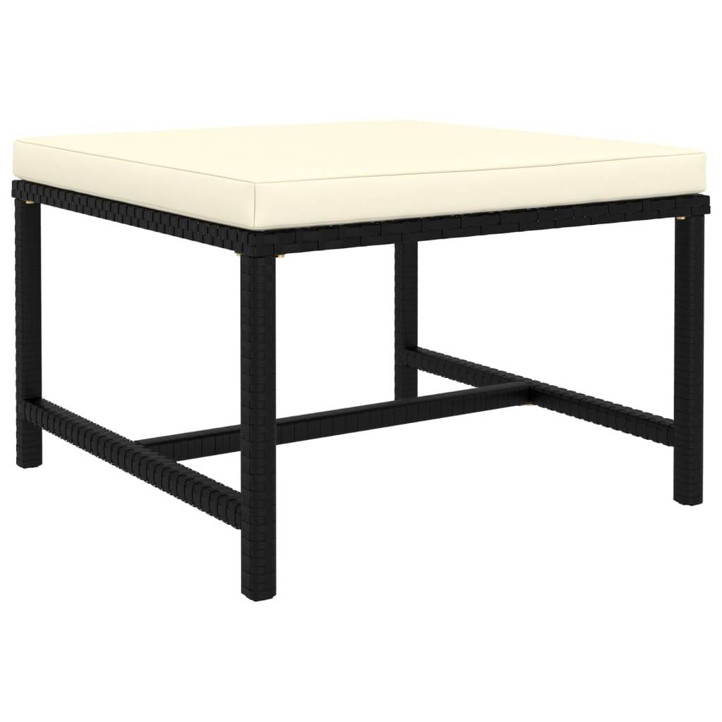 Helloshop26 - Salon de jardin meuble d'extérieur ensemble de mobilier 6 pièces avec coussins résine tressée noir - Image 7