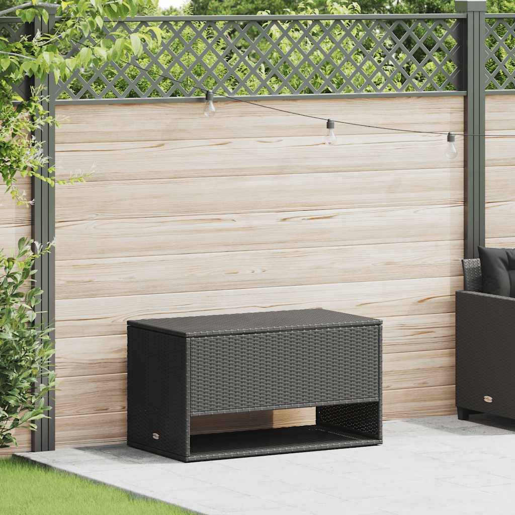 Coffre à Coussins d'Extérieur Résine Tressée Imperméable avec Vérin à Gaz pour Jardin Noir 100x55x55.5 cm – ComfortXL Outdoor Living - Image 1