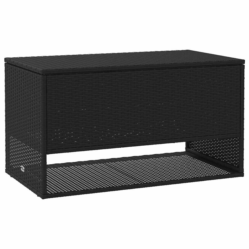 Coffre à Coussins d'Extérieur Résine Tressée Imperméable avec Vérin à Gaz pour Jardin Noir 100x55x55.5 cm – ComfortXL Outdoor Living - Image 2