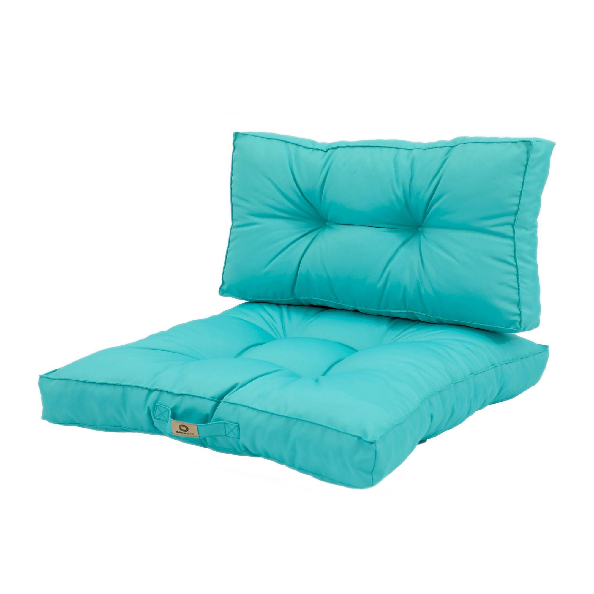 Coussins pour salon de jardin capitonné 60x60cm Bleu caraibes - Déco arts - Image 1