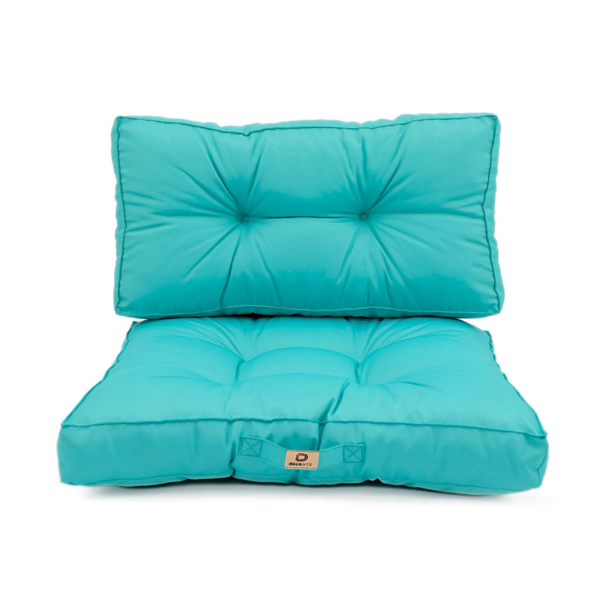 Coussins pour salon de jardin capitonné 60x60cm Bleu caraibes - Déco arts - Image 3