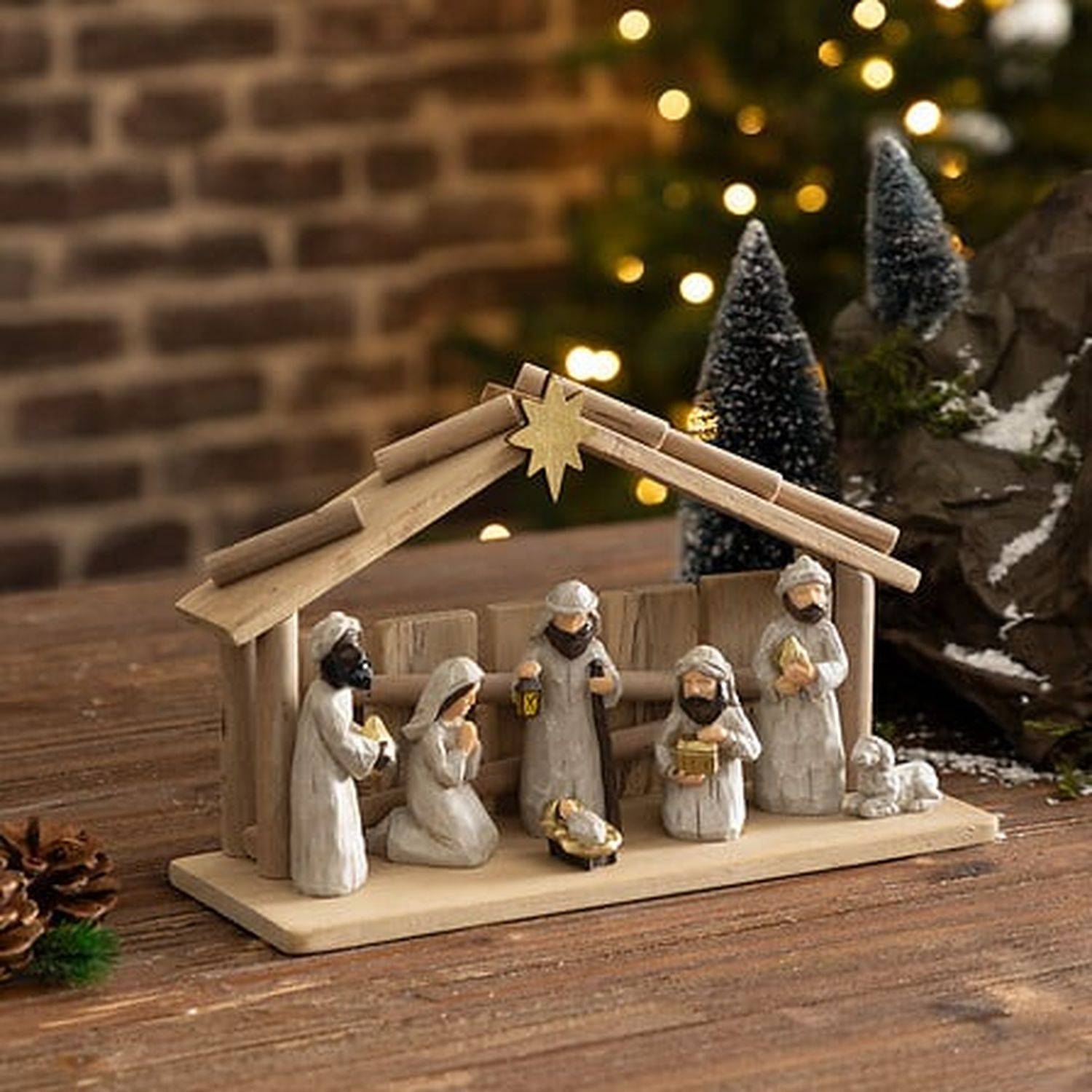 Crèche de Noël 7 santons en résine - Féérie Lights & Christmas - Image 2