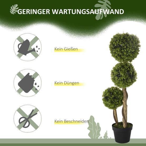 Buis Artificiel Triple Boule Plastique Entrée Terrasse Décoration Élégante 90cm Vert - ComfortXL Outdoor Living - Image 8
