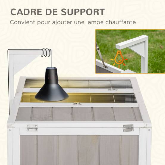 Enclos pour tortue bois de sapin naturel 91.5 x 61 x 33 cm - PANGIVO - Image 7