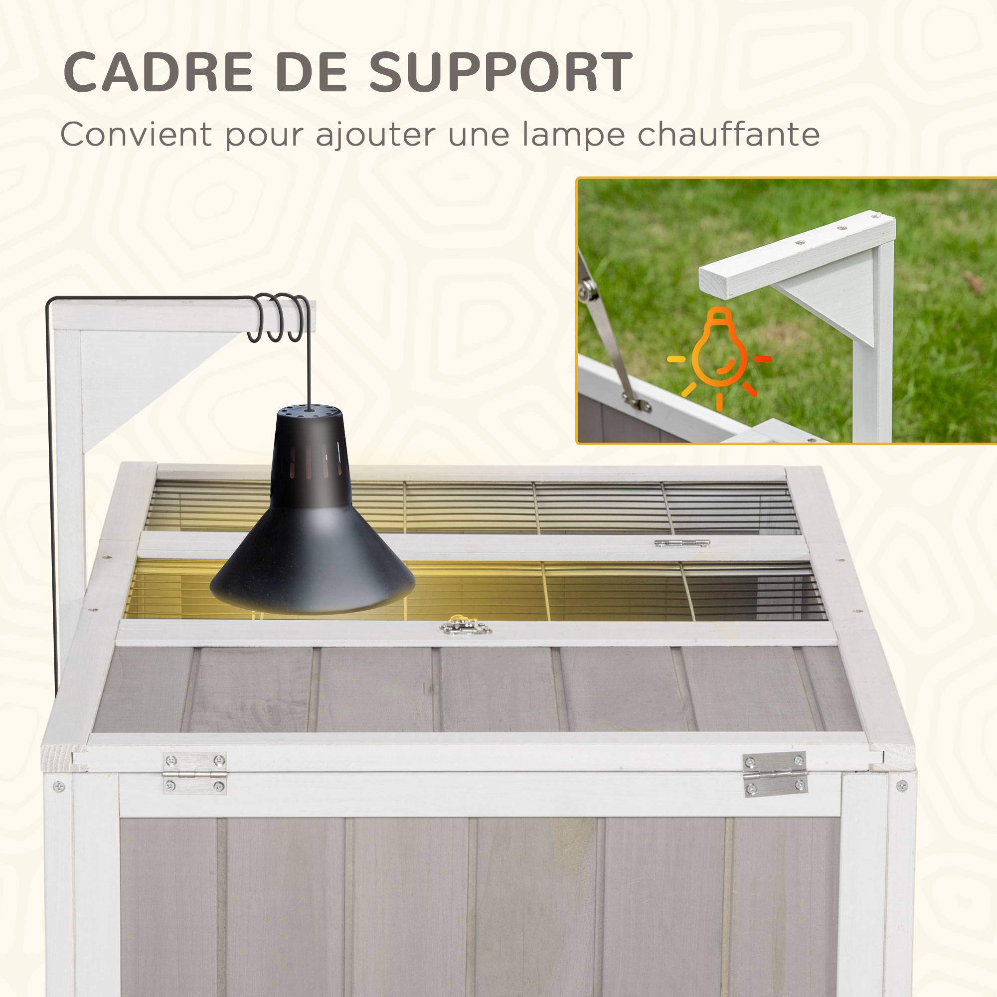 Enclos pour tortue bois de sapin naturel 91.5 x 61 x 33 cm - PANGIVO - Image 7