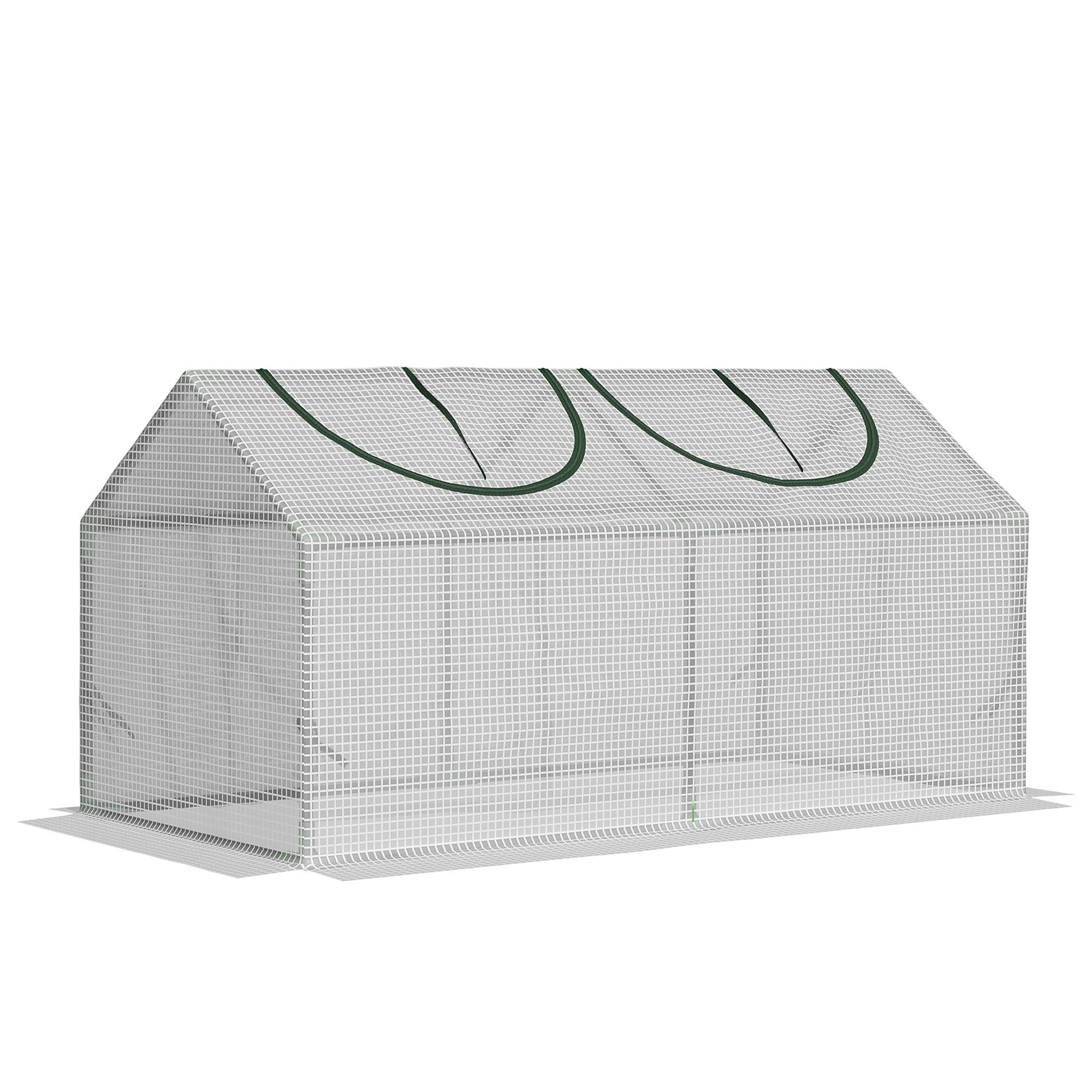 Sans Marque - Serre de jardin 120x60x60 cm bâche polyéthylène tuteurs bords surélevés serre potagère culture légumes fleurs serre compacte blanche jardin - Image 1