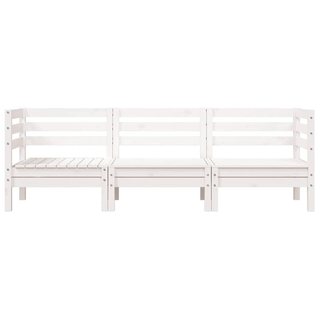 Vidaxl - Canapé de jardin 3 places blanc bois de pin massif vidaXL 838027 - Image 5