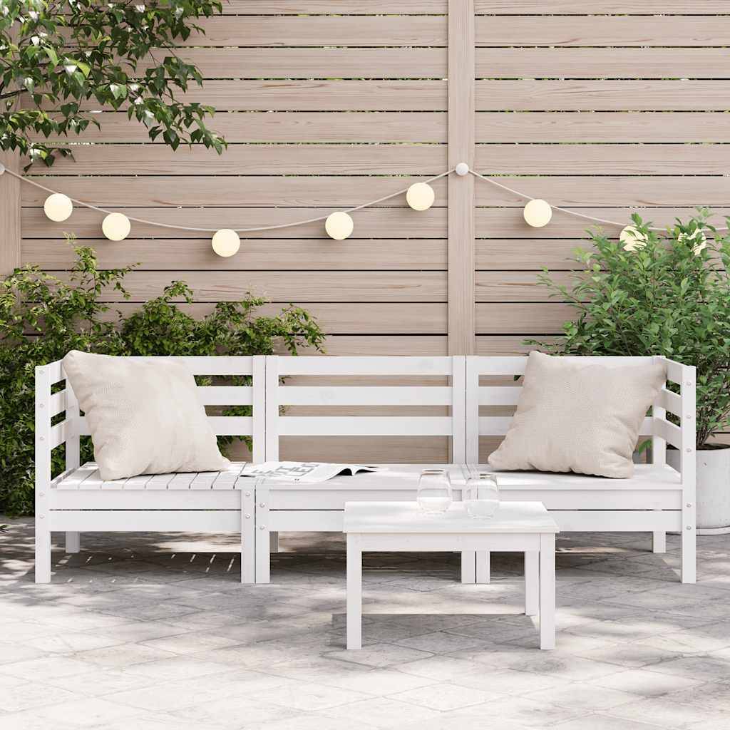 Vidaxl - Canapé de jardin 3 places blanc bois de pin massif vidaXL 838027 - Image 4