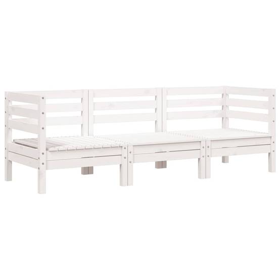 Vidaxl - Canapé de jardin 3 places blanc bois de pin massif vidaXL 838027 - Image 2