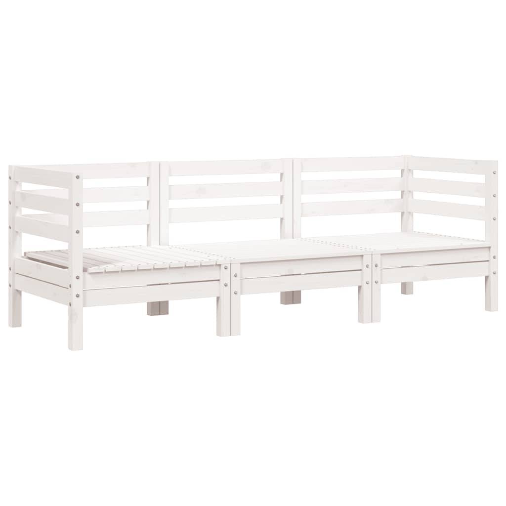 Vidaxl - Canapé de jardin 3 places blanc bois de pin massif vidaXL 838027 - Image 2