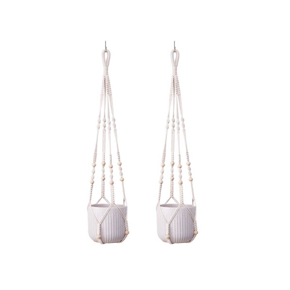 Sac filet pour pot de fleurs blanc - IntiMeg - Image 1