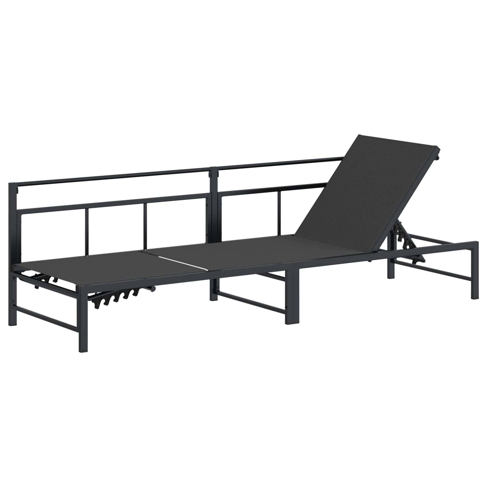 Vidaxl - Transat Textilène Noir vidaXL 42025091 - Image 4