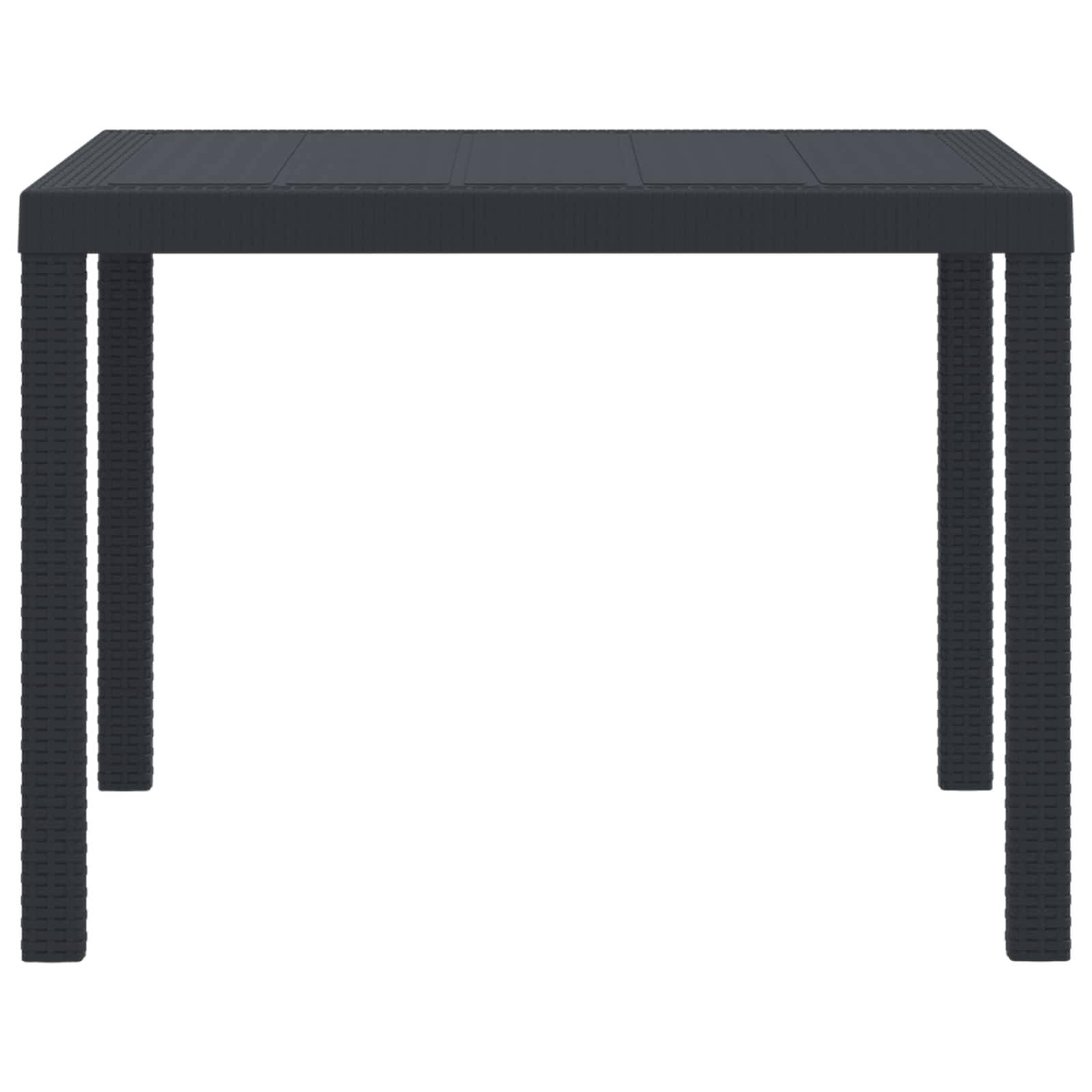 ComfortXL - Table de Jardin Carrée 100x100cm en Polyrotin Anthracite, 4 Personnes – ComfortXL Outdoor Living - Image 1