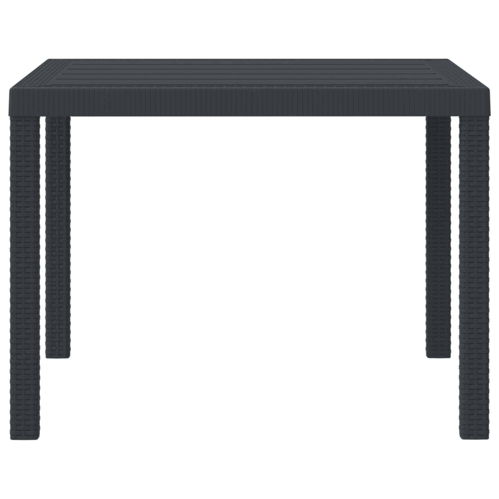 ComfortXL - Table de Jardin Carrée 100x100cm en Polyrotin Anthracite, 4 Personnes – ComfortXL Outdoor Living - Image 2