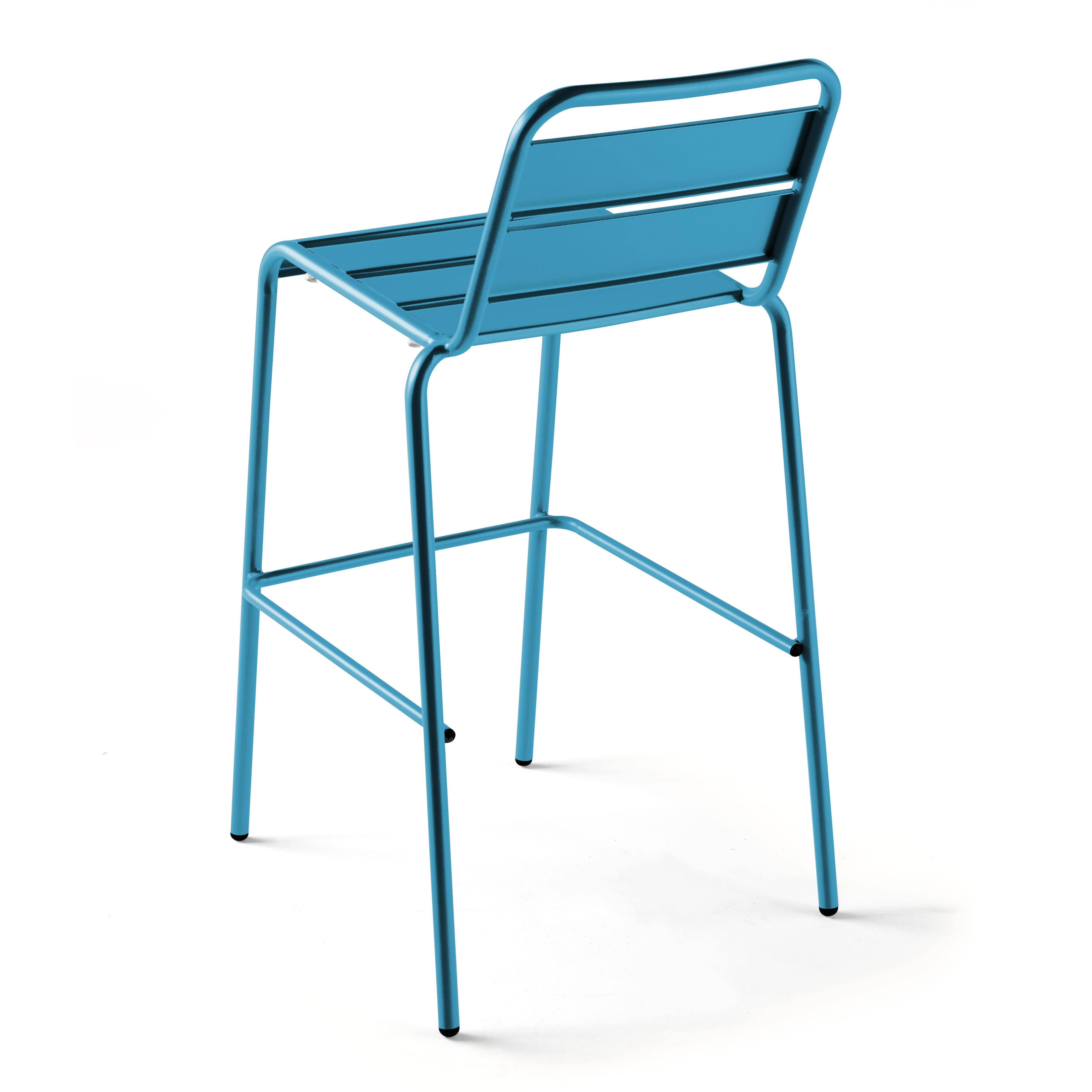 Oviala - Chaise haute de jardin en métal bleu pacific Palavas - Oviala - Image 4