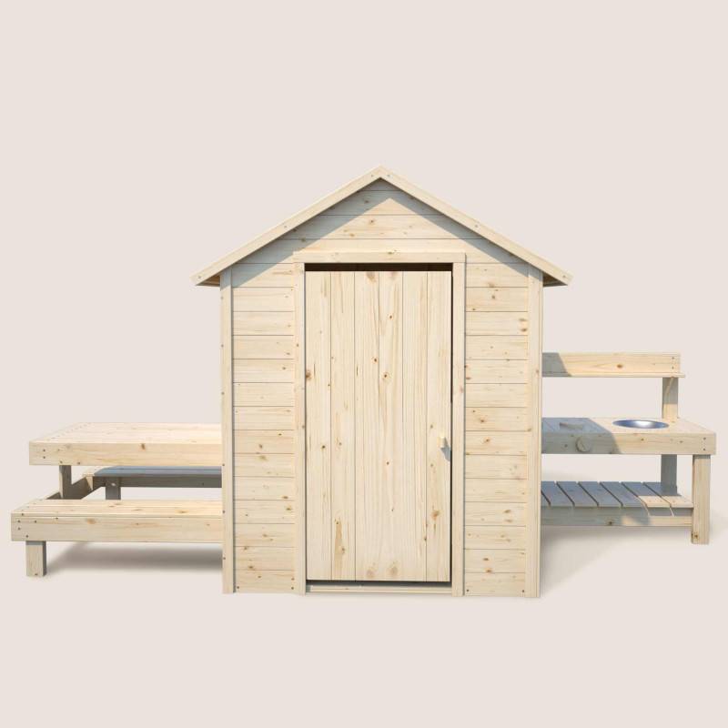 Soulet - Cabane en bois enfant cuisine et table BLANCHE - Image 4