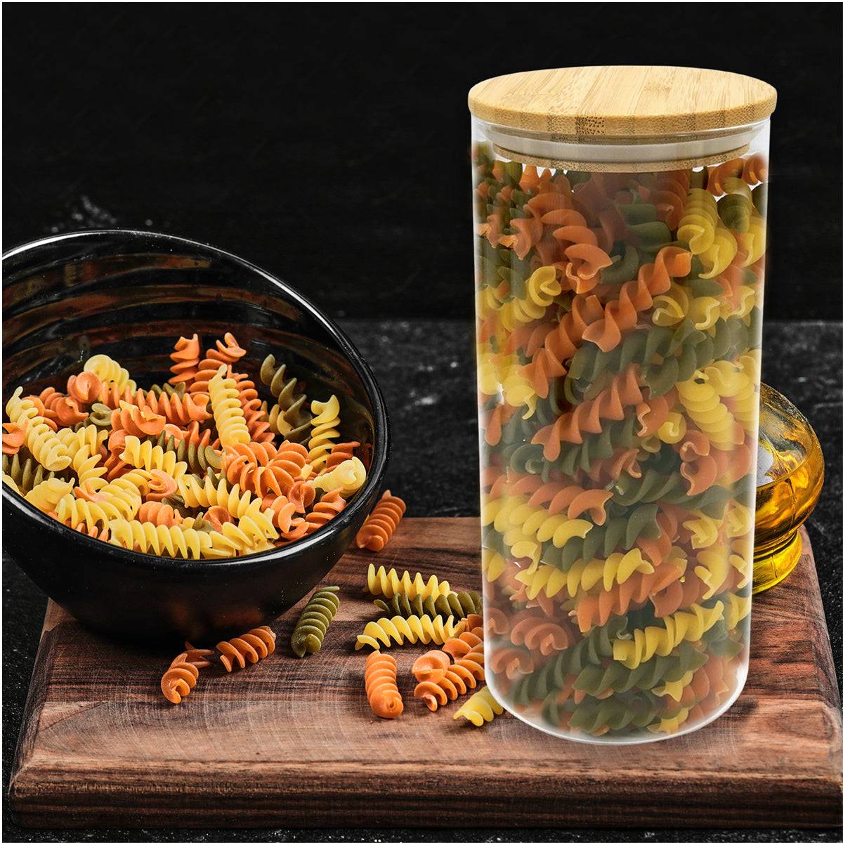 Boîte de conservation en verre 1,5L avec couvercle en Bambou Fackelmann Nature - Image 2