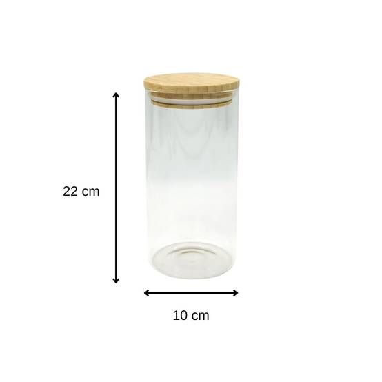 Boîte de conservation en verre 1,5L avec couvercle en Bambou Fackelmann Nature - Image 3