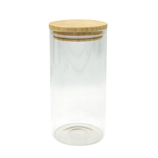 Boîte de conservation en verre 1,5L avec couvercle en Bambou Fackelmann Nature - Image 1