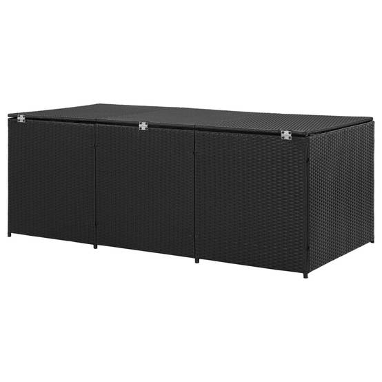 Coffre de rangement - Boîte de rangement extérieure - Coffre de jardin Résine tressée 180x90x70 cm Noir - Image 5